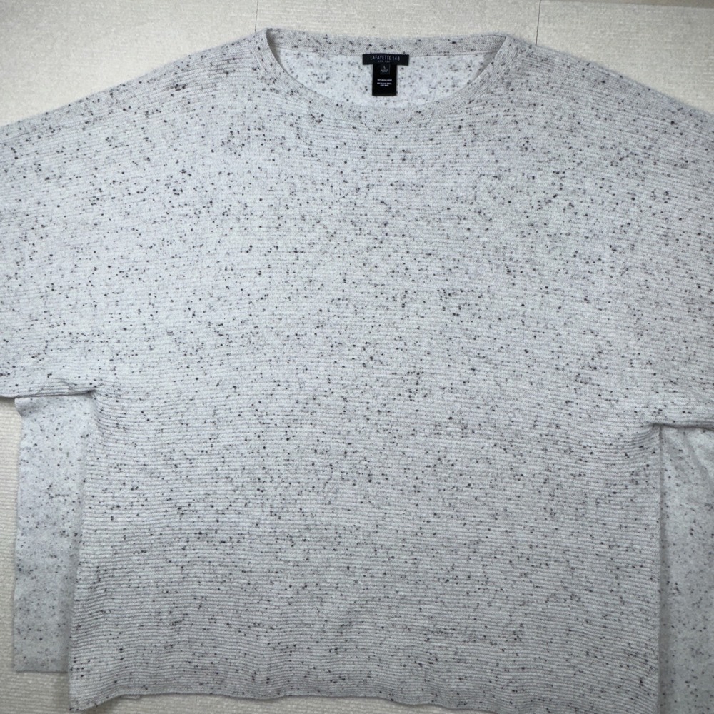 Lafayette 148 Large Wool Poncho Gray Black Specks Classic Minimalist - Picture 4 of 6